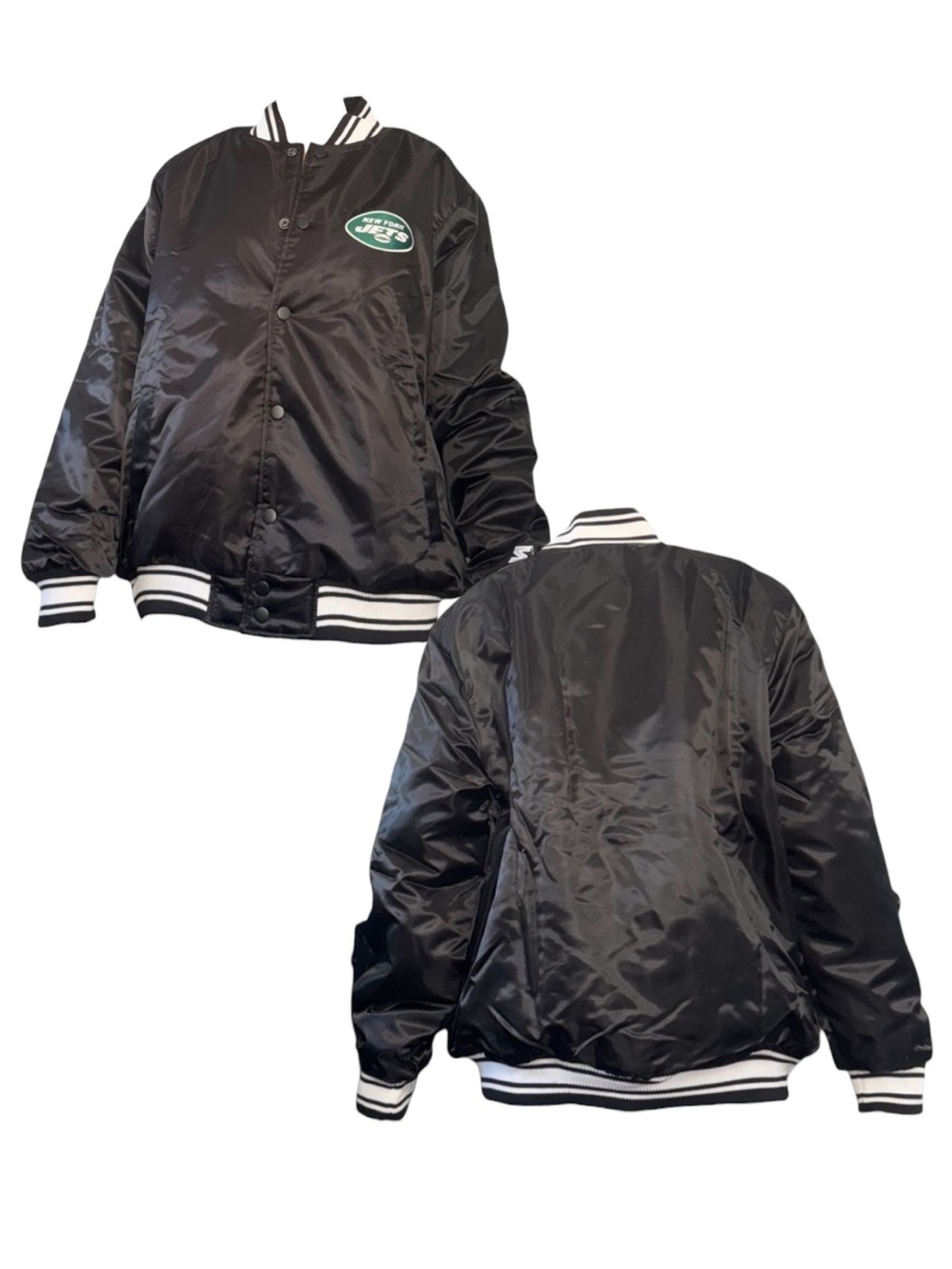 Starter New York Jets Black Bomber Jacket